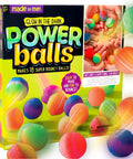 Glow In The Dark Power Balls Diy Stem Kit With 18 Multicolor Crystal Orbs Molds And Instructions Included For Easy Assembly And Bouncy Night Time Fun Tonight. box with colorful crystal balls and mold kit