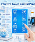 Intuitive touch control panel of Commercial Flake Ice Maker Hits Speed Records In Three Seconds Flat While Pushing 120 Kilograms Daily.