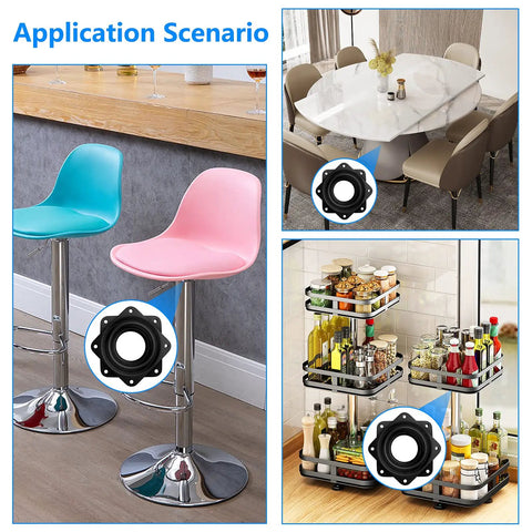 Kick Off Your Next Custom Build With This Pack Of Four 3 Inch Square Turntable Bases delivering smooth swivel bearing plates under bar stools.