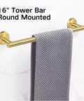 Brushed Gold 6 Piece Bath Accessory Set With 16 Inch Towel Bar, Toilet Paper Holder And 4 Hooks In Premium SUS 304 Stainless Steel