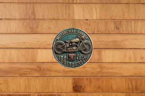 Sick Motorcycle Garage Metal Sign Round Industrial Plaque For Workshop Wall Decor Grease Resistant Biker Boss Gift Heavy Duty Tin Art For Chill Ridin Crews To Deck Out The Man Cave Or Shop In Dope Style.