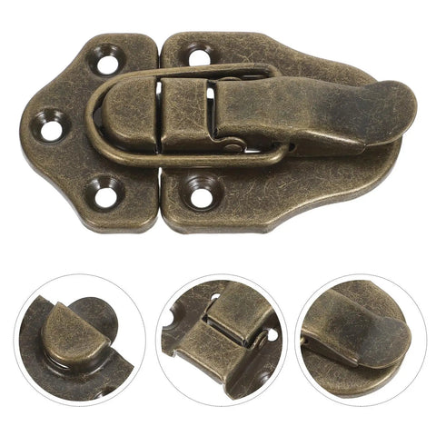 Solid Cold Rolled Steel Toggle Latches Duckbill Hasp Lock Set For Toolboxes Cabinets And Antique Boxes Heavy Duty Grip 6 Pack, antique finish