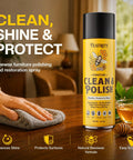 Beeswax Furniture Polish Spray 2 Pack 15.2 Oz Dry Touch Formula For Sealed Wood Glass And Stainless Steel Fast Drying showing 15.2oz bottle in use.