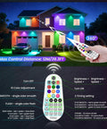15W RGBW Low Voltage Outdoor Landscape Lights With 12V And 24V DC And AC Dope Color Changing LEDs illuminating house with remote control