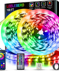 Leeleberd RGB LED strip lights, 100 ft (2x50 ft), color-changing with remote Bluetooth app