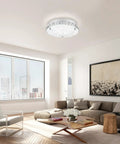 Brighten Up Your Space With A Modern 11 Inch Flush Mount Crystal LED Ceiling Light 4000K Daylight White 1980 Lumens K9 Crystal