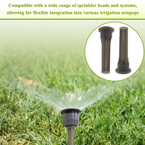 30 Pack Spray Sprinkler Nozzle Filters With Variable Arc, Easy Replacement For Pop Up Heads shown on grass lawn