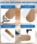 Custom resizing instructions for Five Pack Sixteen And One Half Inch Ceiling Fan Blades Replacement For Forty Two Inch Fans White Bleached Oak
