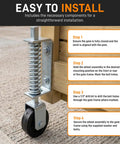 Easy install instructions for Heavy-Duty Gate Wheel With A Large Four Inch Wheel For Smooth Operation, 14.5 Inch Gate Support Roller