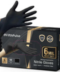 FifthPulse black nitrile gloves box, large size, 6 mil, powder-free, 50-count