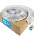 Heavy-Duty 6 Inch PVC Dust Debris and Fume Collection Hose, 10 Feet Long, Ultra Flexible Clear PVC coiled on a box, Made in USA