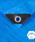 Two Pack 12x16 Ft Blue Poly Tarp 5 Mil Thick Waterproof Dustproof Multipurpose Outdoor Cover corner with reinforced grommet