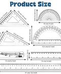 Product size details of Real Deal 7 Piece Geometry Set With Fine Tip Drawing Compass And 6 Plus 4 Inch Protractors.
