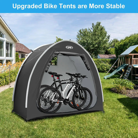 Portable Outdoor Bike Storage Shed Tent Made With 210D Oxford Fabric PU4000 Waterproof Coating And Silver Shield, Sturdy 9mm Fiberglass Poles, Fits 1