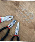 Stainless Steel External Circlip Assortment Kit E Type Retaining Rings for Shafts Gears and Bearings, tools on wooden surface
