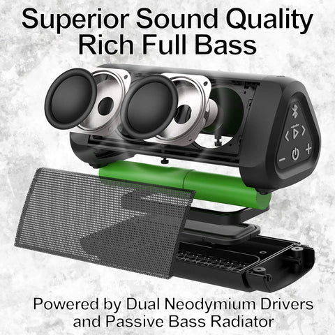 Angle 3 Ultra 2 Pack Portable Bluetooth Speakers With Dope Stereo Sound 14W Total Output 100 Ft Wireless Range IPX7 Waterproof internal view