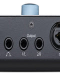 Rear view of IoStation 24C 2x2 USB Audio Interface and Production Controller With 192 KHz Conversion showing input and output ports