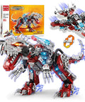 2 In 1 Dinosaur Mech Building Kit With 422 Pieces, Transform From Fierce Dino To Jet, Compatible With Normal Bricks, Epic STEM Toy