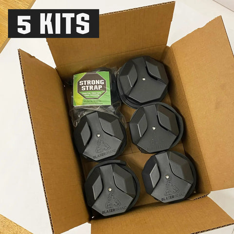 Beefy 5 Pack Universal Stretch Lid Locks For 32 To 96 Gallon Garbage And Recycling Cans Keeps Lids Shut And Secure Durable Outdoor Trash Can Straps For Commercial Use, 5 pack in box