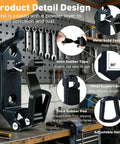 Heavy Duty Metal Shovel Mount For Roof Rack And Truck Bed, Axe Shovel Holder, with Rubber Clamp and Metal Fastener Details