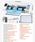 Pro Vinyl Cutter With Auto Edge Detection And Design Software For DIYers, open view, accessories, cutting mat, user manual.
