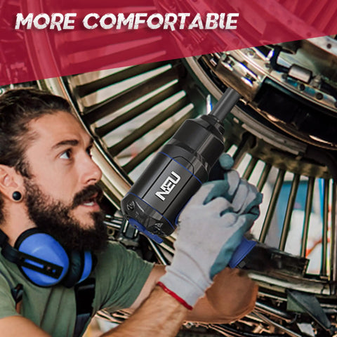 Mechanic using Three Quarters Inch Pneumatic Impact Wrench With Twin Hammers, 1480 Ft Lb Max Torque, on equipment