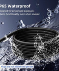 50 Ft Outdoor Extension Cord With Three Outlets Waterproof Heavy Duty 16 Gauge in water showing waterproof feature