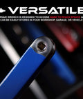 Close-up of 15 Inch Socket Wrench Extension Set With Three Adapters Three Eighths Inch SAE Non Swivel Leveraging Ratchet