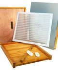 Beekeeping Essentials: 10 Frame Langstroth Beehive Parts Kit with solid bottom board, plastic queen excluder, inner cover