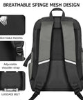 Back of Airline Approved 35L Travel Backpack Under Seat Carry On Water Resistant 15.6 Inch Laptop Compartment, showing straps
