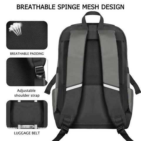 Back of Airline Approved 35L Travel Backpack Under Seat Carry On Water Resistant 15.6 Inch Laptop Compartment, showing straps