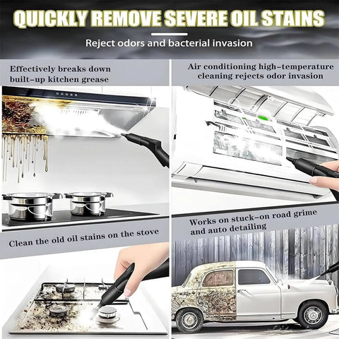 Heavy Duty 3000W High Pressure Steam Cleaner With 3.5L Tank And Fast 40 Sec Heat Up Time Include Eight Versatile Accessories cleaning kitchen grease stains.
