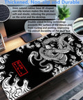 Extra Large Black And White Gaming Mouse Pad For Pro Setups Extended 31.5 By 15.7 Inches Desk Mat With Stitched Edges on desk