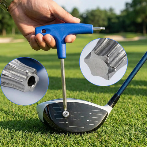 2 In 1 Golf Driver Adjustment Tool With T20 T25 Dual Heads Stainless Steel Wrench For Shaft Adapters And Weights Blue Handle Use