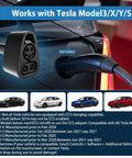 Plug And Go Ccs1 To Nacs Adapter For Tesla Model 3 And Model Y, showcasing compatibility with Tesla models.