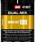 Front view of Dual Mix Quick Set 180 Two Component Urethane Adhesive Black 7 Oz Fast 3 Minute Working Time For Plastic Bonding And Repairs