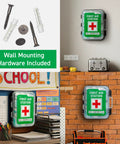 Large wall-mount first aid cabinet with tilting shelves; mounting hardware included