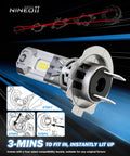 Slick H7 Headlight Bulbs Deliver Knockout Brightness With 24000 Lumens And Silent Fan Cooling For Epic Night Driving Visibility showing installation steps.