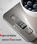Digital Kitchen Scale With Grams And Ounces For Weight Loss, Baking And Meal Prep, Stainless Steel Compact Design.