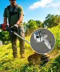 Heavy Duty Gearbox Assembly Replacement Kit For Weed Eater Trimmers with metal head in use on grass field
