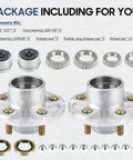 Trailer Wheel Idler Hub Kit 5 Hole 4.5 Inch Bolt Idler Hub For 3500 Lb Trailer Axles Fit One And One Sixteenth Inch To One And Three Eighths Inch Tapered Shaft Heavy Duty Hot Dip Galvanized Set Of Two Not For Straight Shaft package contents.