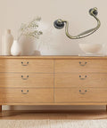 Antique Bail Pulls For Drawers And Cabinets Bronze Zinc Alloy Hardware installed on wooden dresser