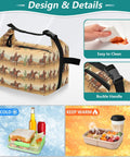 Cowboy Themed Lunch Bag Insulated Tote For Everyday Grub, leakproof with buckle handle, easy to clean design, large capacity
