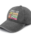 Funny Spare Time RV Camper Hat For Women Low Profile Washed Cap With Adjustable Back Strap and graphic design