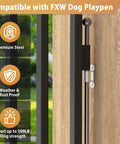 Top Shelf White Fence To Wall Anchor Kit For Tight Dog Playpen Sets Compatible With FXW Enclosures featuring premium steel lock mount.
