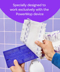 Power Mop Refill Pack With Lavender Floor Cleaner Solution Includes 5 Multi Surface Mopping Pads And 1 25.3 Fl Oz Bottle Boss Level Clean For Tile Vinyl Laminate And Wood Floors Kitchen And Bathroom Scrub All Purpose, close-up of refill pads