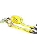 Heavy Duty Ratchet Cargo Tie Down Straps One And A Half Inch By Fifteen Feet 3000 Lbs Break Strength Four Pack With Dual J Hooks