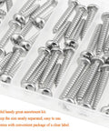 Top Shelf Size 12 Phillips Pan Head Wood Screws, Heavy Duty 304 Stainless Self Tapping Assortment Kit in clear organizer.