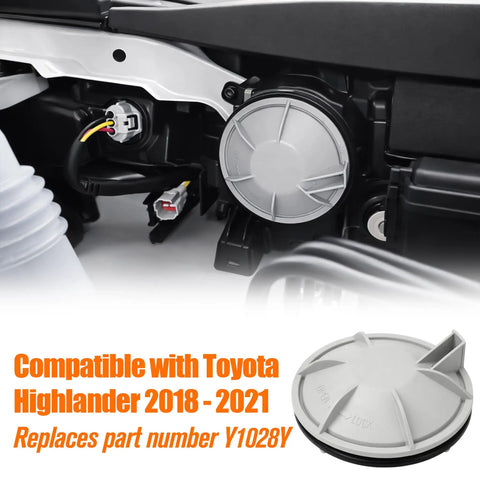 Toyota Highlander Front Headlight Dust Cover Replacement Gray Bulb Extension Cap For 2018 2019 2020 2021 HID Xenon Lamps