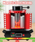 1800W Electric Gold Melting Furnace With Graphite Crucible Reaches 1100 Degrees Celsius In Minutes Built For Melting Gold Silver Copper And Aluminum Up To 1kg Fast Heating And Precise PID Control showing open front with temperature gauge